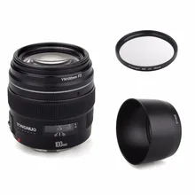 Объектив YONGNUO YN100mm, 100 мм, F2, Большая диафрагма, AF/MF, средний телеобъектив, объектив с фиксированным фокусом для камер Canon, Nikon, DSLR, EOS