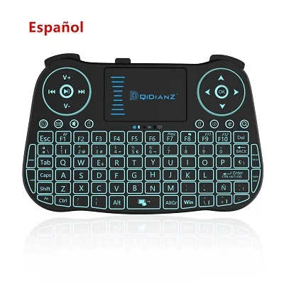 MT08 En/Ru/Es/Fr Беспроводной мини-клавиатура 2,4 GHz USB Air Мышь сенсорная панель с подсветкой для X96mini/HK1mini/X96/TX3nini/I SmartTV BOX - Цвет: Spanish keyboard