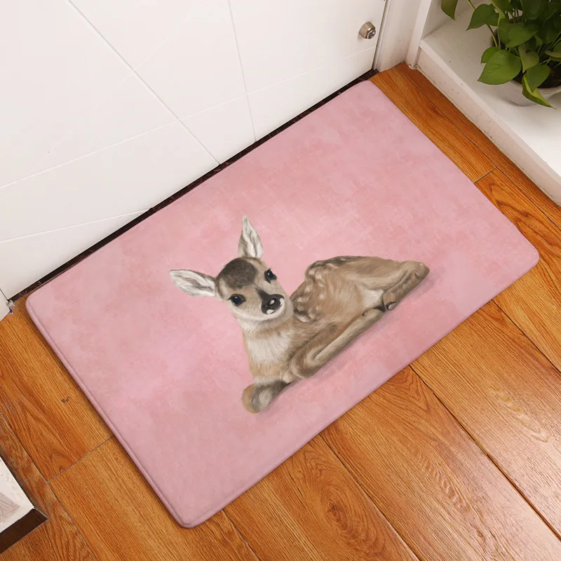 BLRISUP Противоскользящий коврик для пола милый животное собака кошка белка кролик Печатный дверной коврик спальня кухня ковер при входе входной коврик