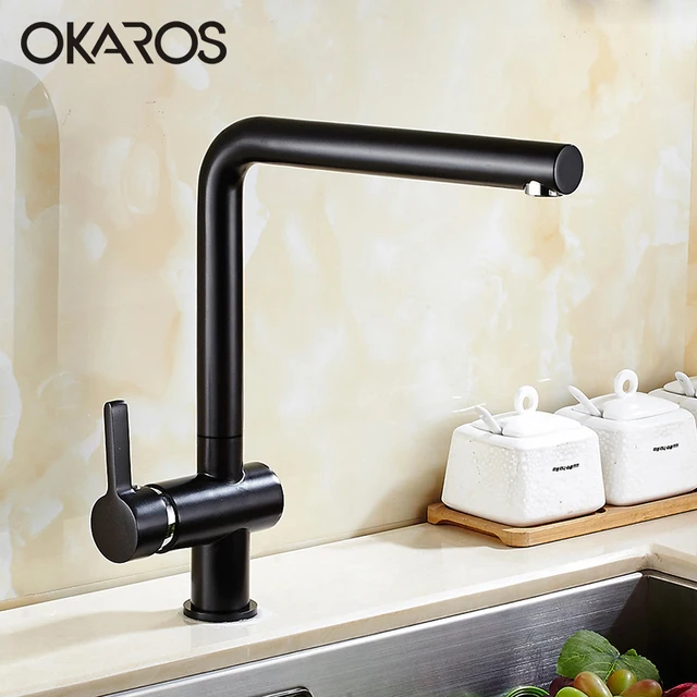 OKAROS Küche Waschbecken Messing Wasserhahn Schwarz Paited Trinken ... OKAROS Küche Waschbecken Messing Wasserhahn Schwarz Paited Trinken ...