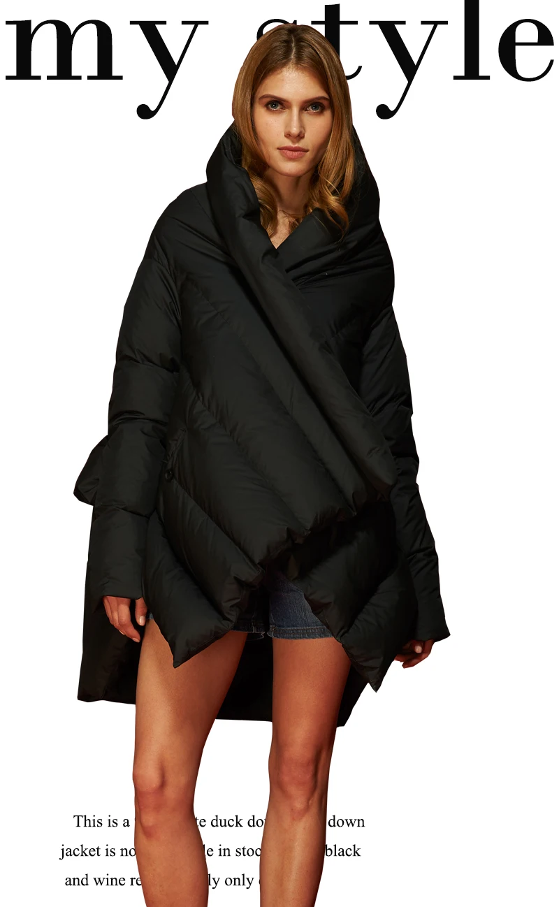 Eva freedom, зимняя Европейская и американская мода, большой размер, Женское пальто, плащ, свободный, дизайн, женский пуховик с капюшоном