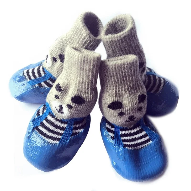 

Pet Boots Socks S/M/L Size Dog Waterproof Rain Shoes Non-slip Rubber Puppy Shoes 4 Pieces/Set