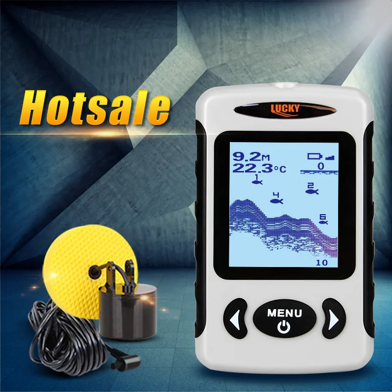

Lucky FF718 Protable Cable Fish Finder HD matrix Real-Waterproof Monitor Finder Alarm Depth 100m Fishing Tackle With Cable Line