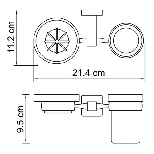 Держатель мыльницы и стакана WasserKRAFT Lippe K-6526