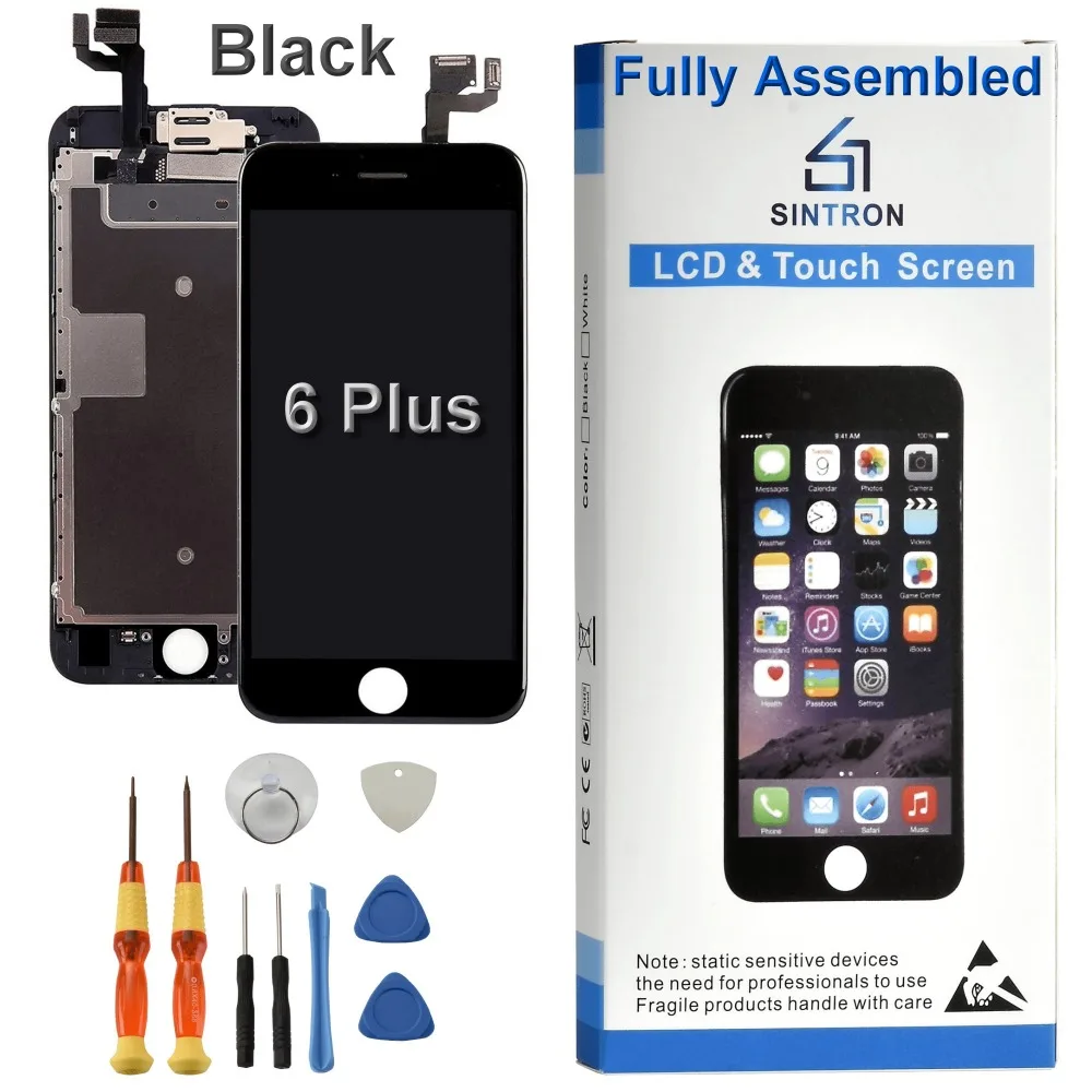 

Sintron OEM For iPhone 6 Plus Screen Replacement Fully Assembled Black Panel Display Including Original Parts Free Repair Tools