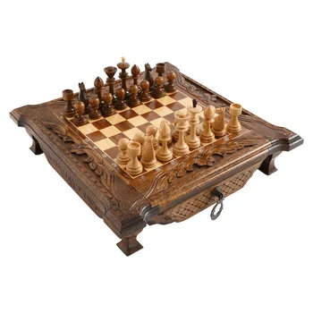 

Резные шахматы в ларце / Carven chess whith casket/handmade wood/ ручная работа хэндмейд шахматная доска шахматы