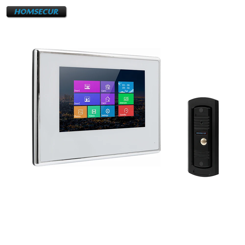 

HOMSECUR 7" Wired Hands-free Video Door Entry Security Intercom BC011-B+BM718-W