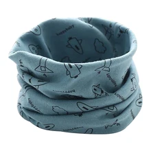 Детский зимний теплый шарф, хлопковый шарф с круглым вырезом, шарф для девочек с рисунком самолета, шарф для мальчиков, мягкие шарфы унисекс