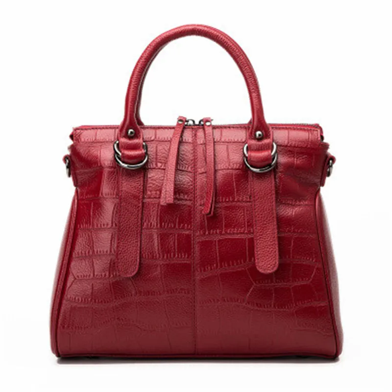 

Crocodile pattern head layer leather lady shoulder bag wild leather diagonal bag large-capacity luxury handbag handbag designer