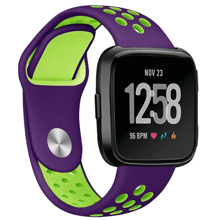 Силиконовый ремешок Ticwatch 1 2 E pro для samsung galaxy watch active 42 46 s2 s3 live Neo huami amazfit 2 s 1 bip pace Sport Band - Цвет ремешка: purple green