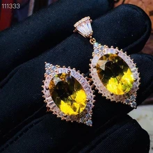 KJJEAXCMY изысканные ювелирные изделия из стерлингового серебра 925 пробы, инкрустированный топаз, кулон, ожерелье, кольцо, костюм, поддержка обнаружения xcdfg