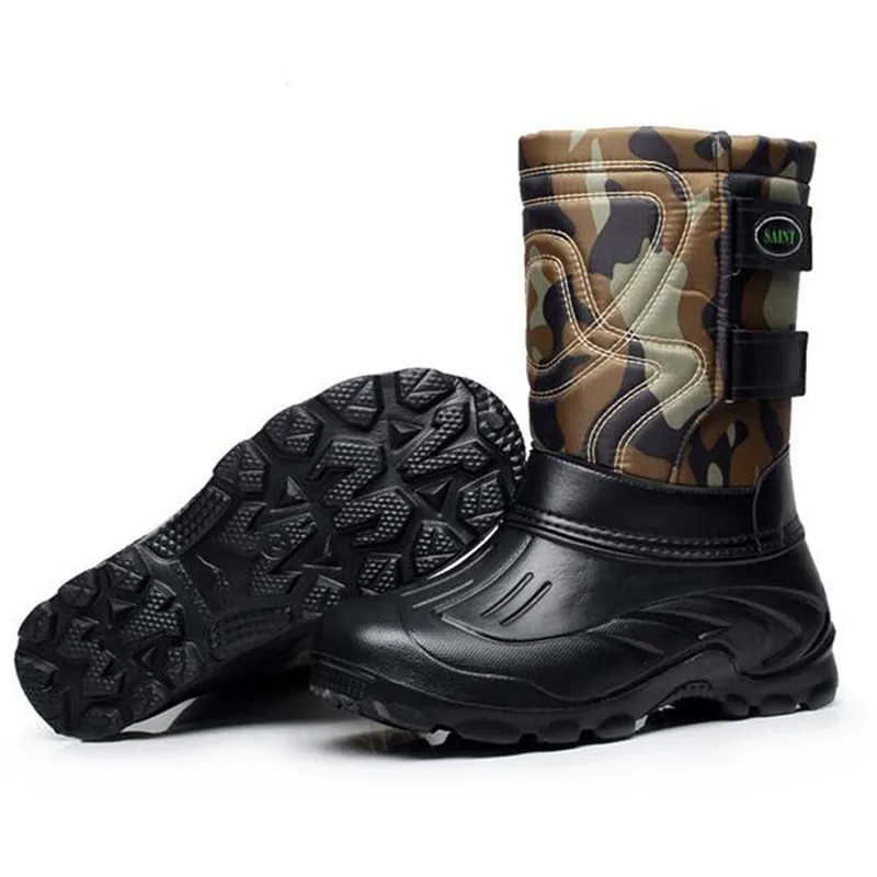 Новые мужские зимние ботинки военные ботинки Водонепроницаемая защитная обувь зимние ботинки Рабочая Теплая Флисовая обувь до середины икры Botte Homme Tenis, большие размеры