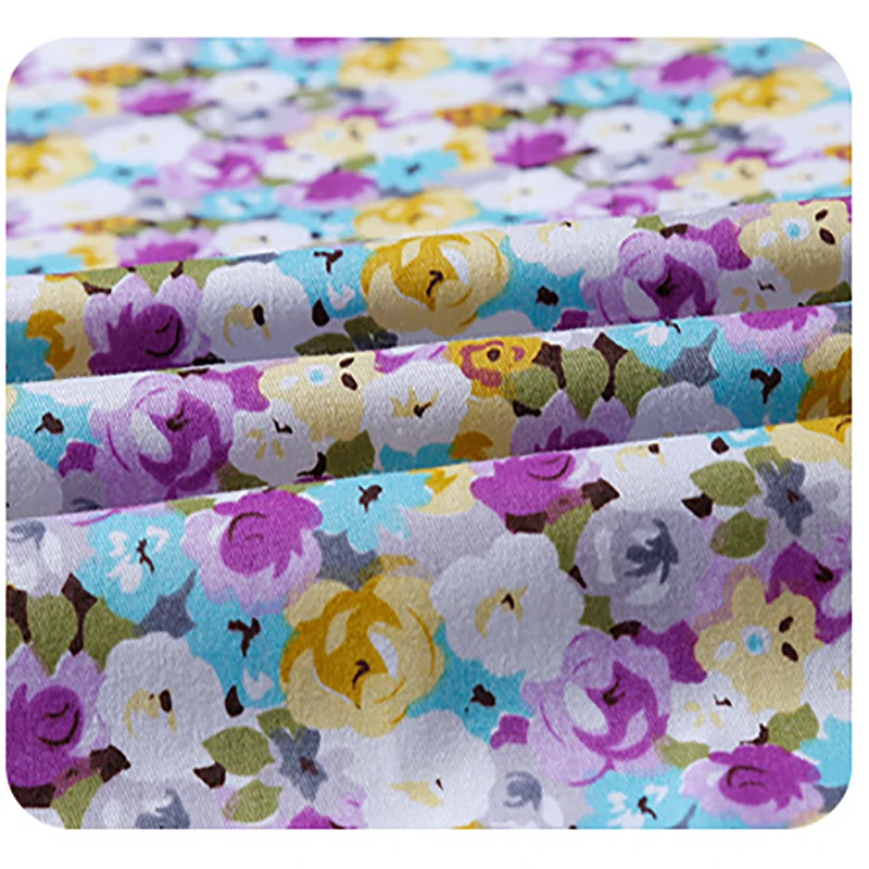 New arrival 100 cotton sateen flowers print fabric for Quilting Sewing