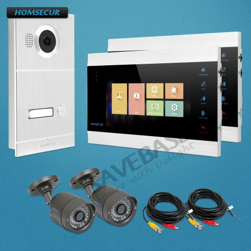 

HOMSECUR 7" Wired Video&Audio Home Intercom 1.3MP with Waterproof CCTV Camera (BC121HD-1S +BM705HD-B)