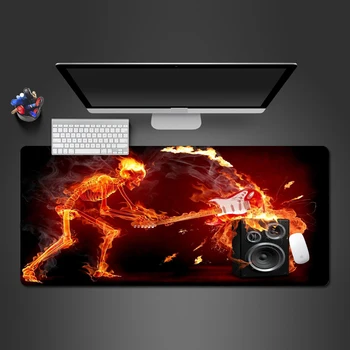 

Flame Skull And Guitar Mouse Pad Senior Washable PC Gaming Computer Keyboard Mouse Mat Fast Gamers Mat For Mouse Best Gifts