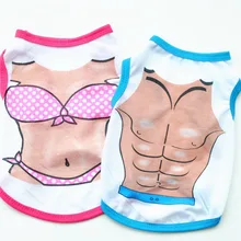 Бюстгальтер Одежда для домашних животных одежда Бикини для собак чихуахуа Cat Одежда Летняя майка футболка грудной мышцы бикини Повседневное Одежда для собак качество E