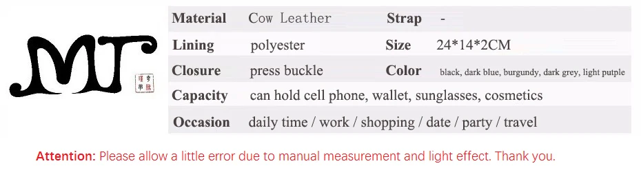 MJ Brand Women Handbag Fashion Genuine Leather Envelope Day Clutch Female Flap Messenger Bag Small Buckle Crossbody Shoulder Bag (39)