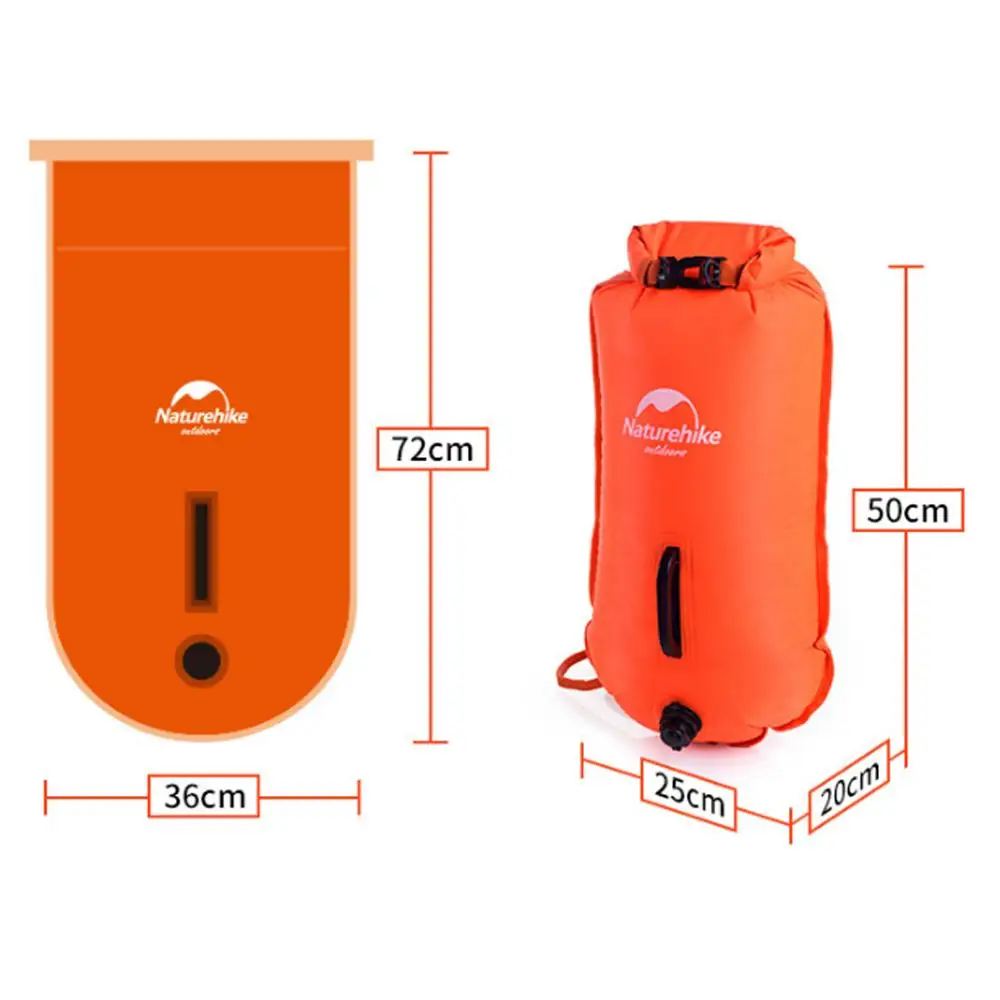 High Visibility Inflatable Dry Bag Safety Swim Pool Buoy Tow Flotation Device for Swimming Training Surfing Snorkeling