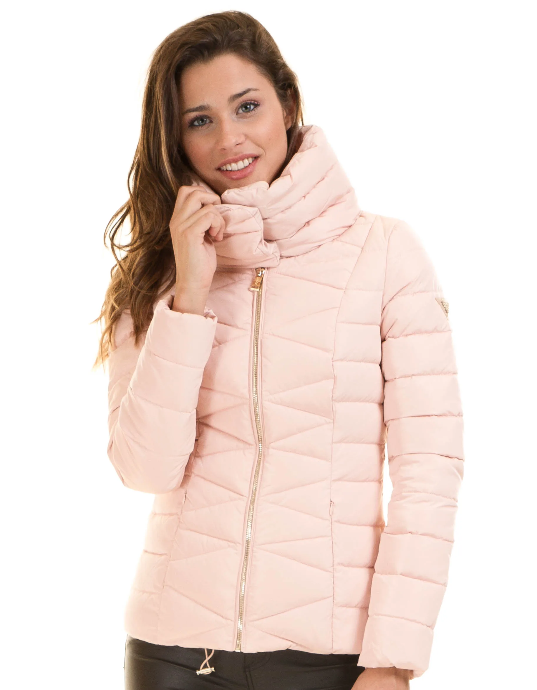 pink guess jacket