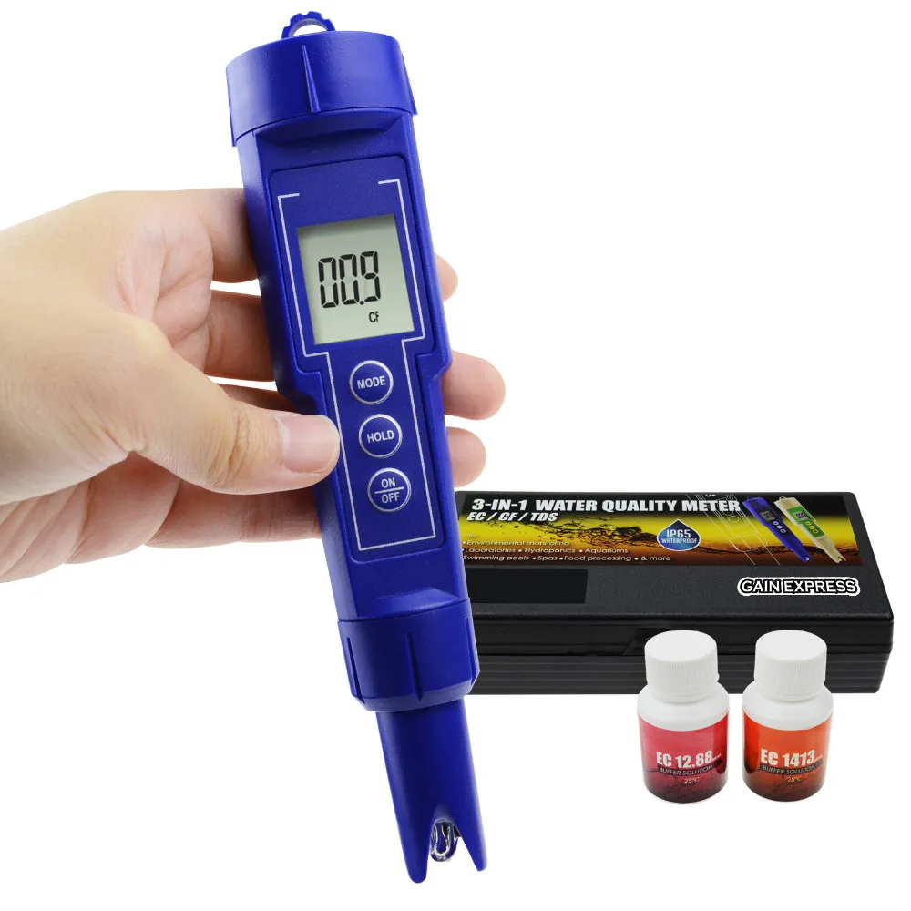 3 in 1 Digital EC / CF / TDS Meter Combo IP65 Waterproof