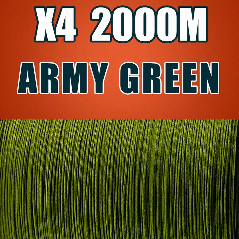 Frwanf 2000 М 4 Нити Плетеная Леска Многоцветный леска плетеная 4 Провод шнур рыболовный Лески Морской шнур рыболовный 6 100LB - Цвет: Army Green