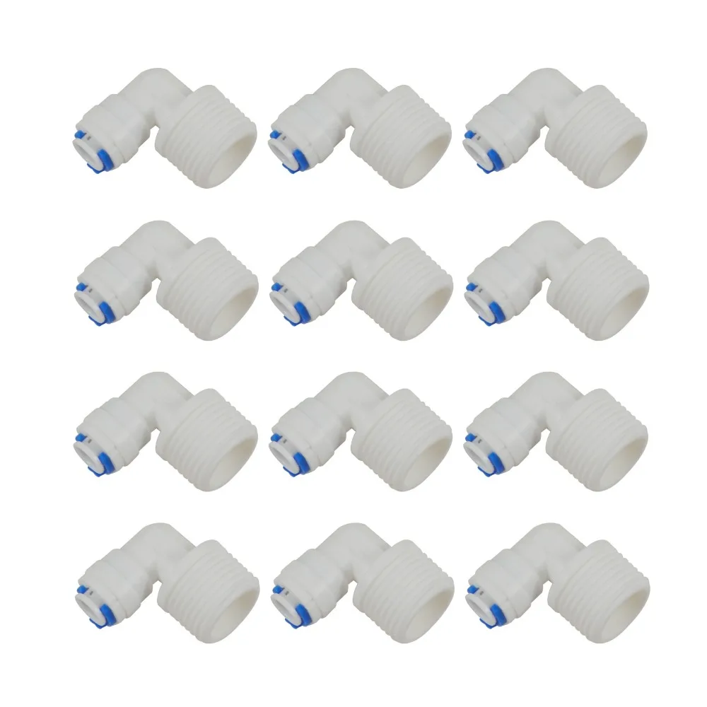 Локоть адаптера 1/2 &quotрезьба штекер x 1/4&quot OD быстрое соединение QC RO System фитинги 12