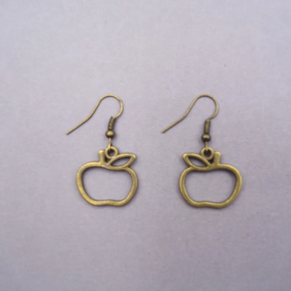 

1pair Vintage Handmade Simple Fashion Design punk Apple style Apple Earrings Drop Earrings drop shipping