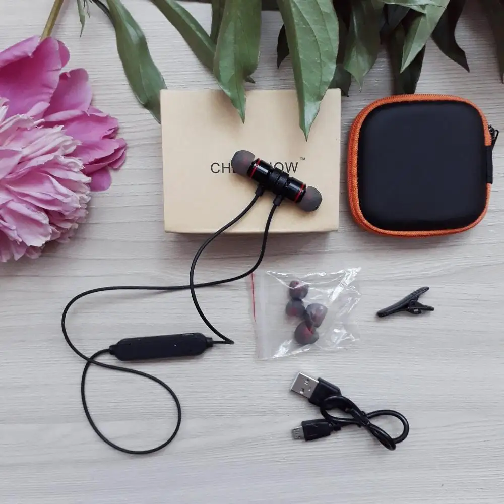 Chekenow A613 Magnetic Bluetooth Earphone With Mic 5 Hours Wireless Sports Headset For Phones Handsfree Mini Earpiece Earphones