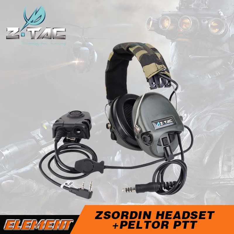 Z tactical гарнитура Sordin защита для слуха с активным объемом Z111 (FG) zPeltor Тактический PTT