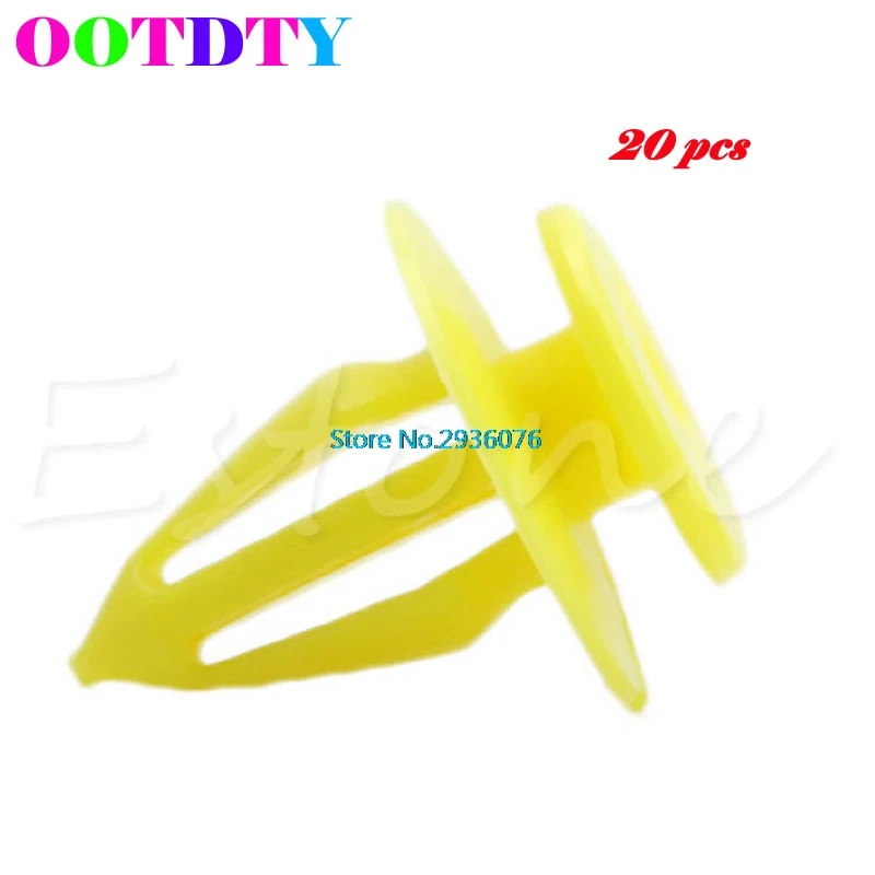 

20Pcs/lot 10mm Hole Plastic Rivets Car Auto Bumper Fender Trim Panel Clips Yellow APR28_10