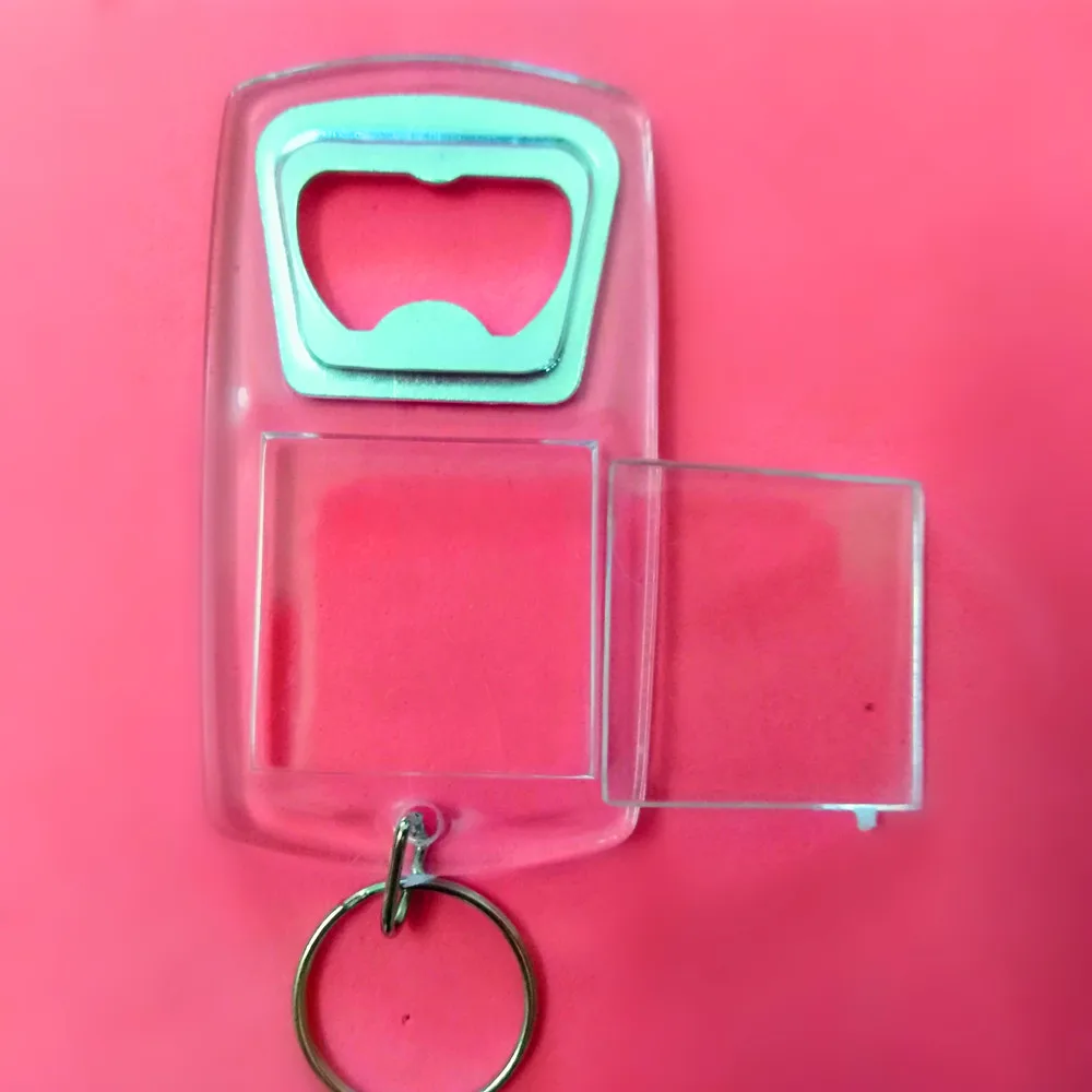 

15 piece CLEAR KEYCHAIN & BEER PLASTIC METAL PROMOTION BOTTLE OPENER CAN INSERT PHOTO TRANSPARENT ACRYLIC KEYCHAINS