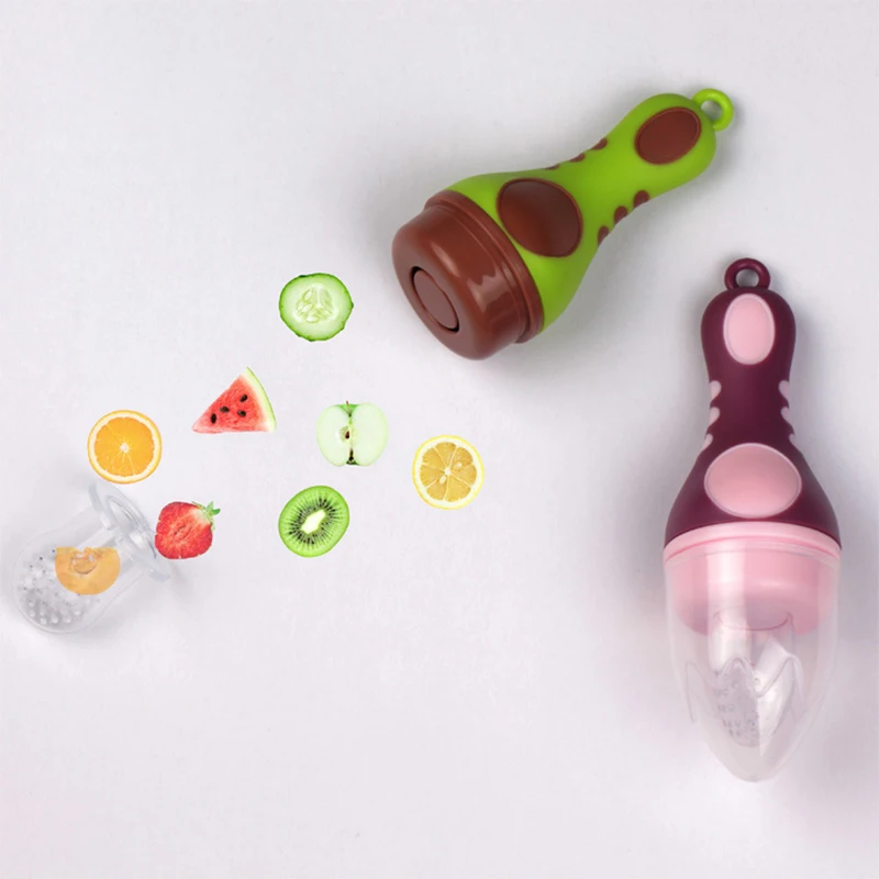 Long Colorful Baby Fruits And Vegetables Teether Infant Bite Bags Pacifier Reassure Chlidren Silicone Buckle Drinkers  (2)