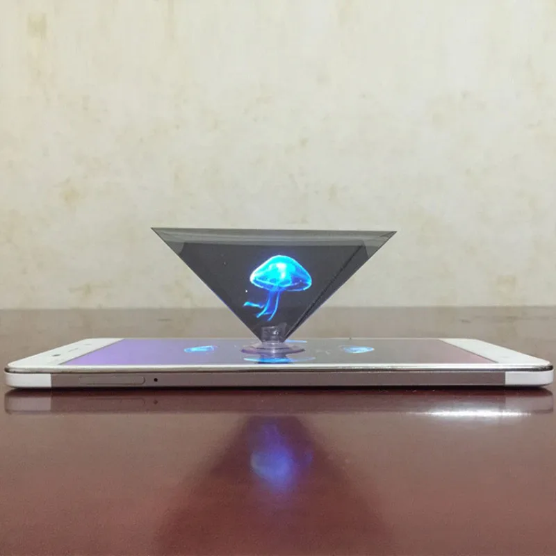 

3D Hologram Pyramid Display Projector Video Stand Universal For Smart Mobile Phone Drop Shopping