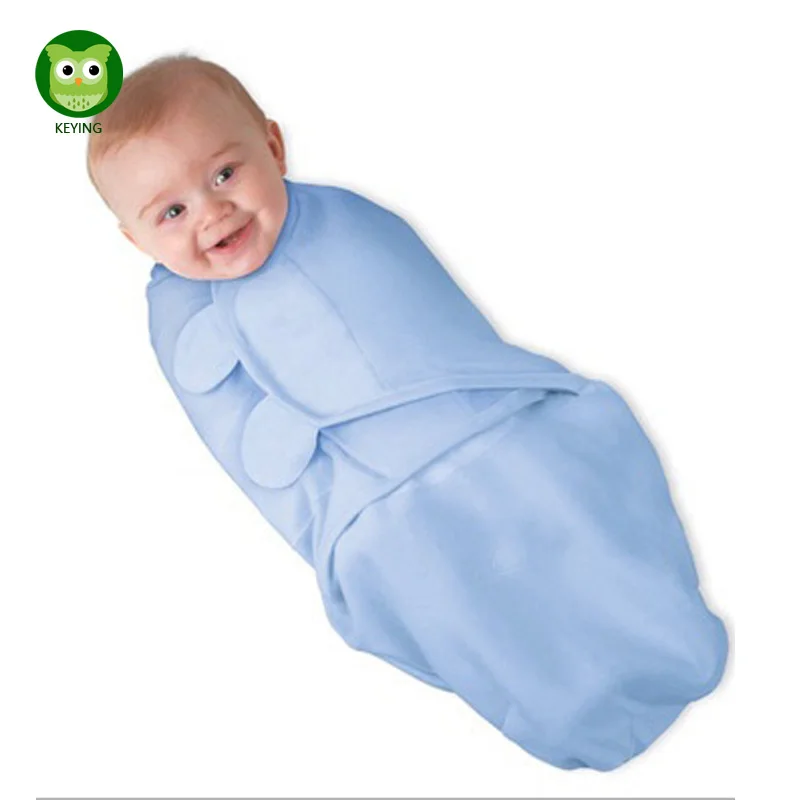 KEYING конверт для сна для новорожденных банные халаты Двойные Короткие хлопковые детские спальный мешок обернуть постельные принадлежности милый детский спальный мешок - Color: Blue