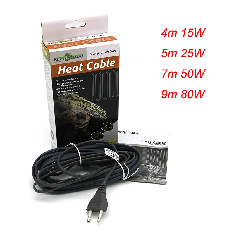 Kaufen 220V Wasser beweis Silikon Gummi Reptil Wärme Kabel Für Erwärmung Vivarium Boden Haustier Zimmer 15W 25W 50W 80W