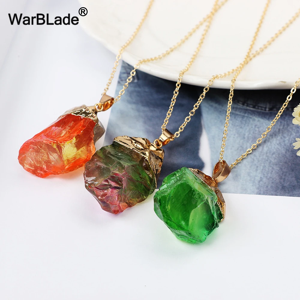 Натуральная подвеска WarBLade Rainbow из камня и хрусталя ожерелье Красочные