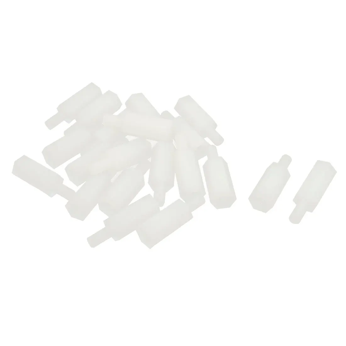 

20Pcs M3 12+6Mm Screw Thread Beige Nylon Pcb Fixed Hex Nut Standoff Spacer Pillar For Pcb Board