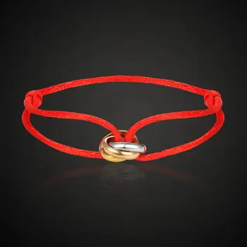 

Lanruisha hot stainless steel bracelet 3 metal buckle ribbon lace up chain multicolor adjustable size bracelet popular unisex