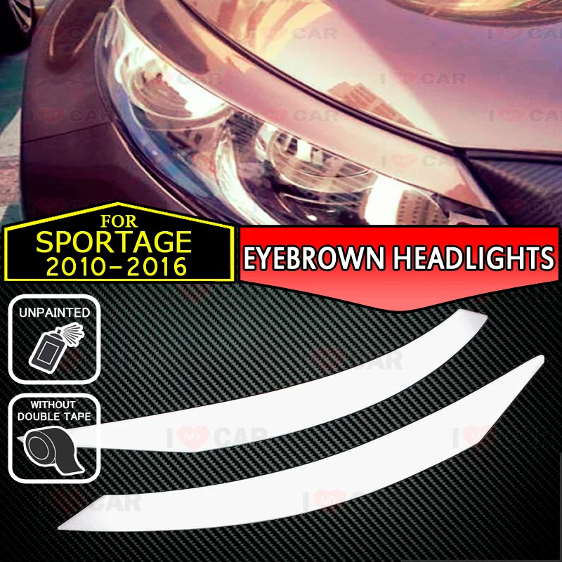 

For Kia Sportage 2010-2016 eyebrows headlights eyelids car styling trim stickers cover brows eyelids trims tuning decoration