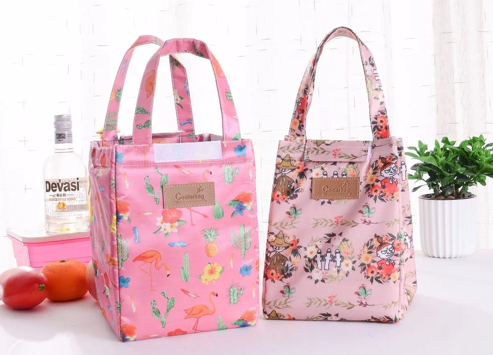 Insulation package Aluminium foil insulated Picnic lunch bag cartoon print women fashion warmer food keeper bag ice pack