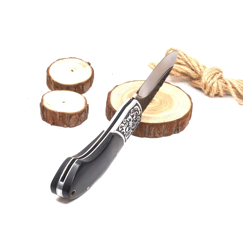 Маленький складной карманный нож, походные тактические ножи для выживания, 7CR17MOV лезвие с деревянной ручкой, походный охотничий нож, инструмент для повседневного использования