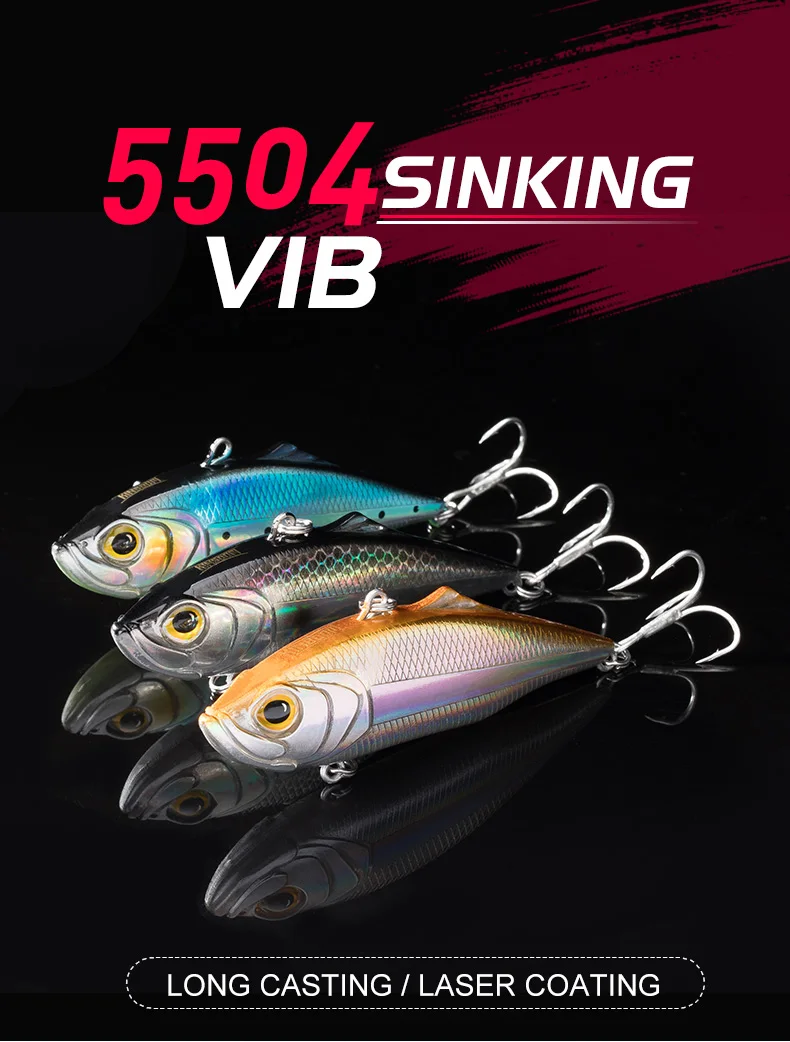 Kingdom Fishing Тонущая приманка VIB 75 мм 21,5 г/27,2 г, 60 мм 10,9 г/14,3 г жесткая приманка рыболовные снасти шесть цветов модель 5504