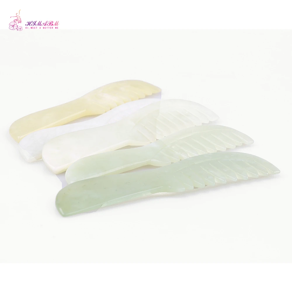 HIMABM 5 pieces Natural Massage Comb Xiuyan Jade Stone Comb Healty Head Chest Bust Gua Sha Massager wholesale HIMABM 5 pieces Natural Massage Comb Xiuyan Jade Stone Comb Healty Head Chest Bust Gua Sha Massager wholesale
