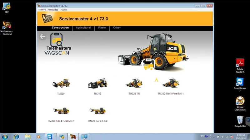 Servicemaster 4 V1.73.3 диагностическое программное обеспечение для экскаватора JCB ServiceMaster