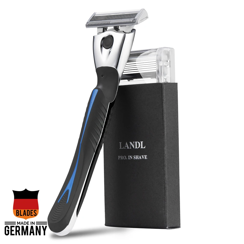 

LANDL Man Manual Great Shaving Razor Shaver 1pc Handle, 1pc X6 Blades