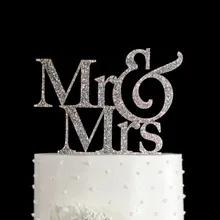 Пользовательские блестящие Mr and Mrs свадебный торт Топпер помолвка топперы на свадебный торт вечерние Декор