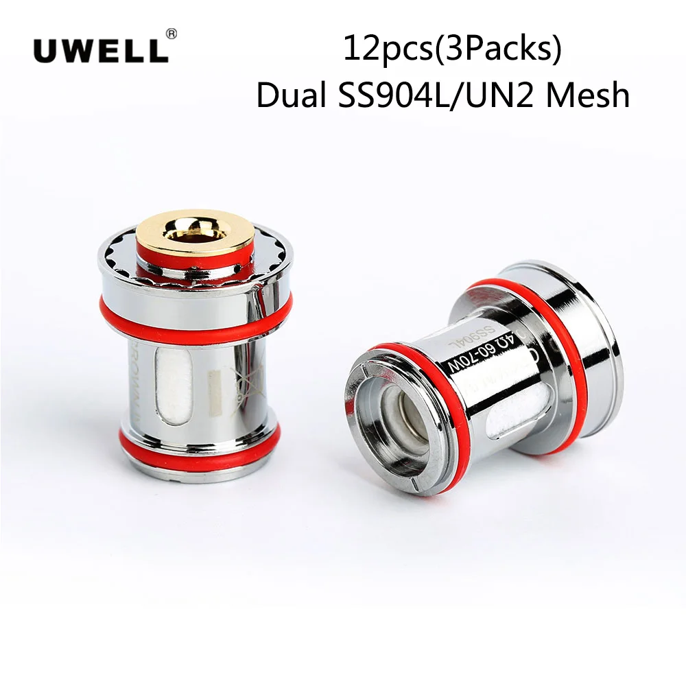 12 шт. оригинальная электронная сигарета Uwell Crown 4 UN3 Mesh /Dual SS904LCoil Core для испарителя IV
