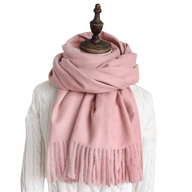 

Fashion Women Oversize Cashmere Plain Scarf Winter Warm Thick Heavy Large Long Shawl Blanket Pashmina Wraps Stole 200x70cm