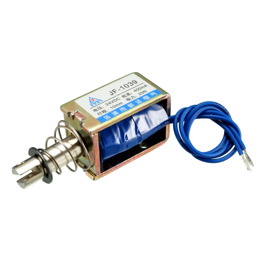 

UXCELL 1PCS Solenoid Electromagnet DC 12/24V 400mA 9.6/30W 25/22N 10mm Pull Type Linear Motion Solenoid Electromagnet Hardware
