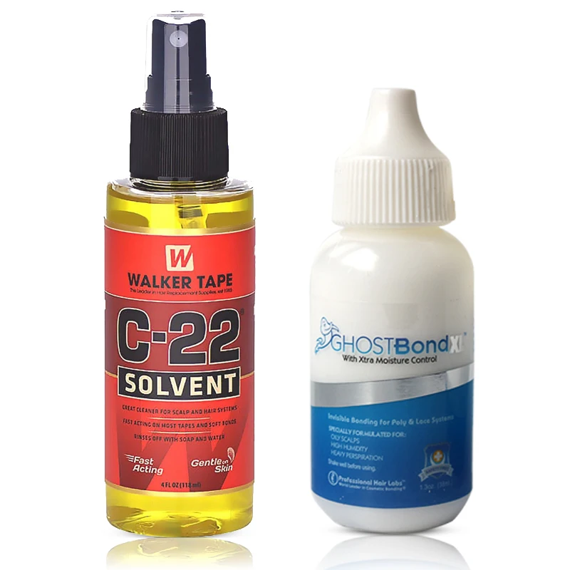 

ghost bond XL 1.3oz Adhesive wig glue and remover C-22 SOLVENT spray 4oz For Lace Wig, Toupee remover hair